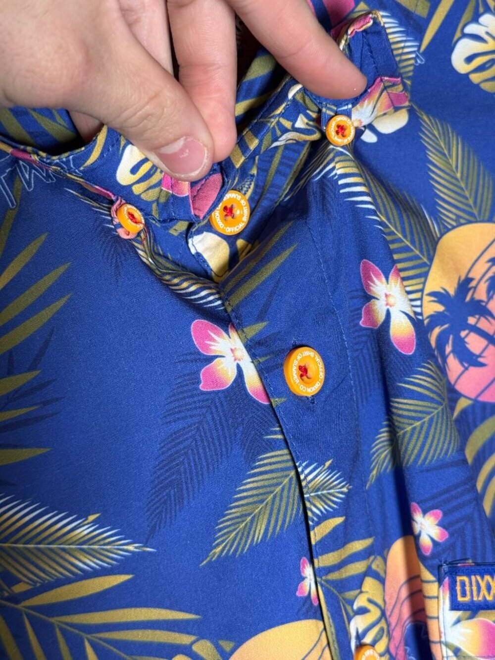 DIXXON Shirt of Summer Floral Tropical Short Sleeve Button Up Size XL Blue - Picture 7 of 10